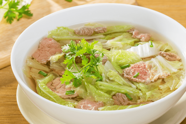 canh bắp cải thịt bò 1