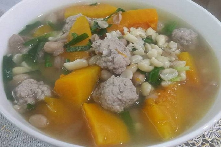 Canh bí đỏ đậu phộng (Hình 9)