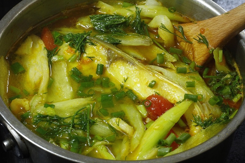 Canh cá nấu dọc mùng kiểu Bắc ảnh 9