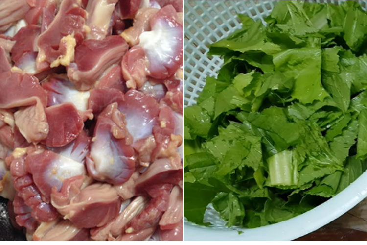canh cải bẹ xanh lòng gà 2