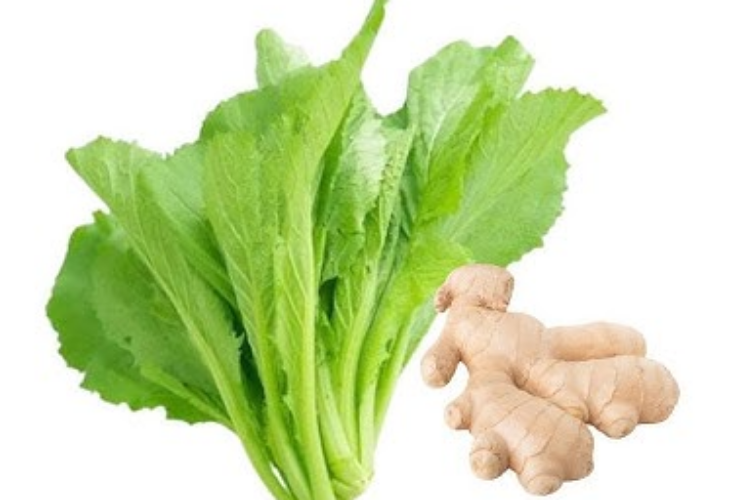 canh cải bẹ xanh nấu gừng 3