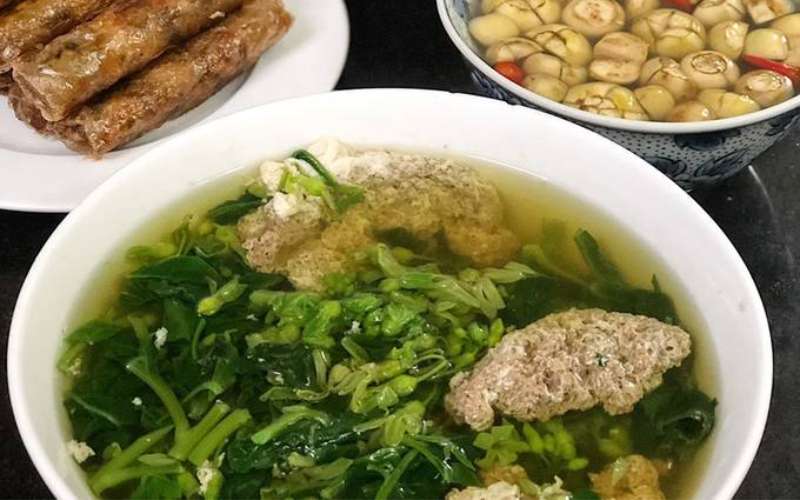 canh hoa thiên lý mùng tơi