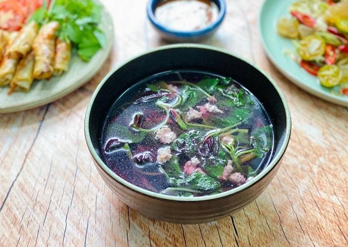 gia tri dinh duong canh rau den thit bo