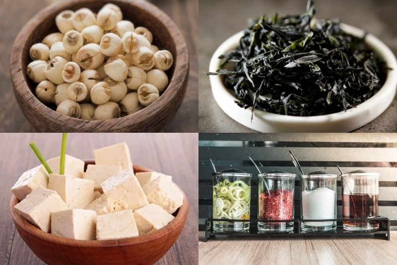 Nguyên liệu nấu món canh rong biển hạt sen