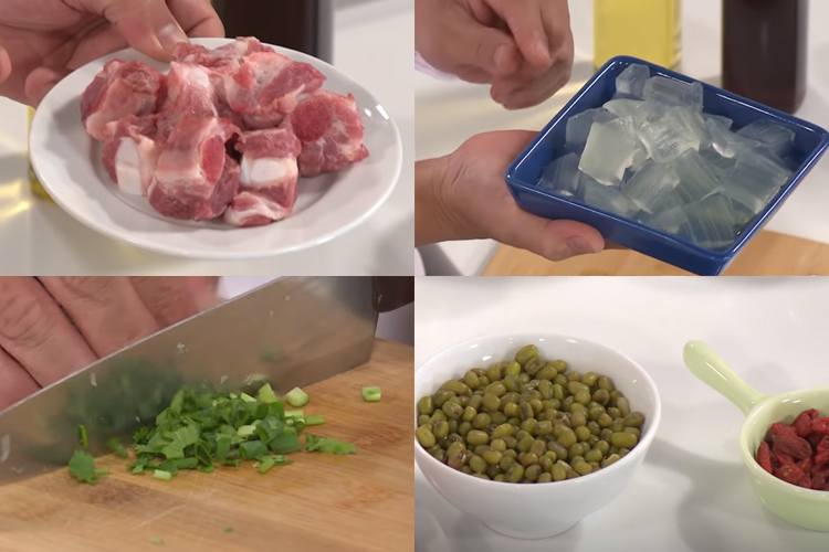 Canh sườn non nha đam và đậu xanh 2
