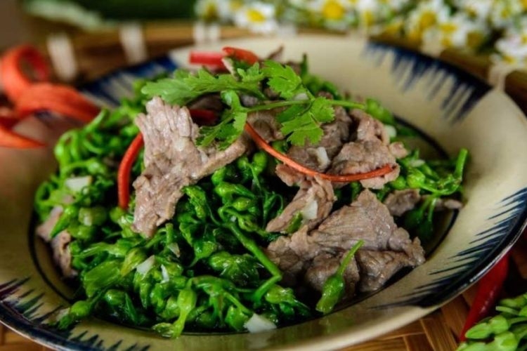 canh thịt bò hoa thiên lý