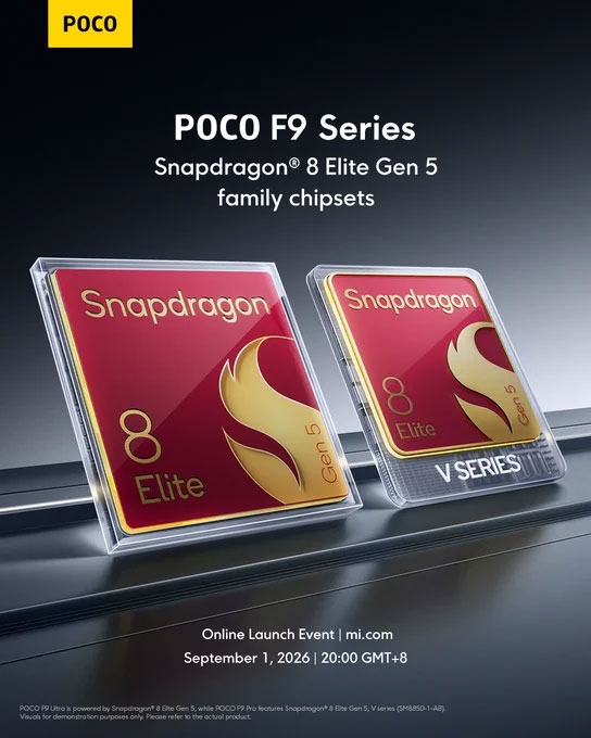POCO F9 Pro và F9 Ultra sử dụng hai biến thể thuộc dòng Snapdragon 8 Elite Gen 5.