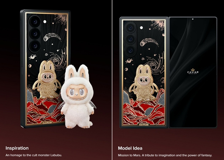 Caviar ra mắt Samsung Galaxy Z Fold7 và Flip7 Cabubu Edition, lấy cảm hứng từ Labubu, mạ vàng 24k