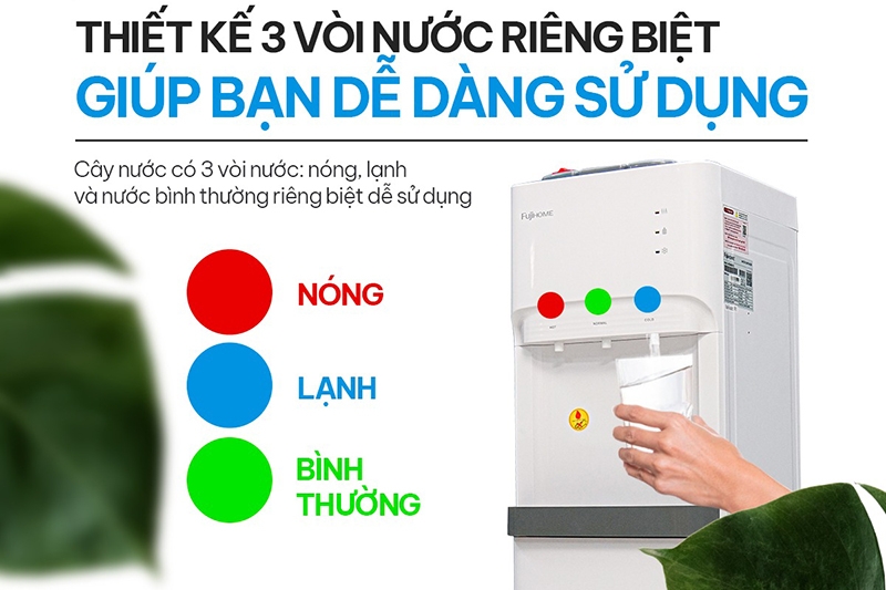 Cây nước nóng lạnh hút bình Fujihome WD606ES (hình 4)