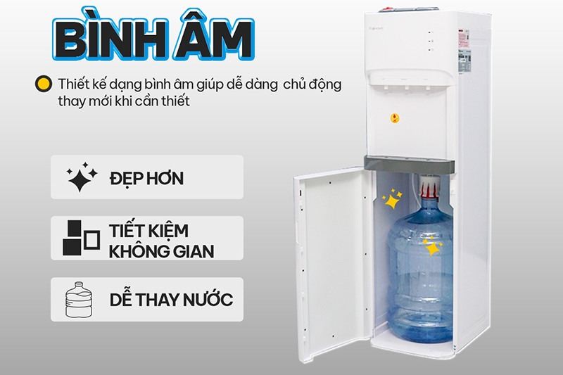 Cây nước nóng lạnh hút bình Fujihome WD606ES (hình 8)