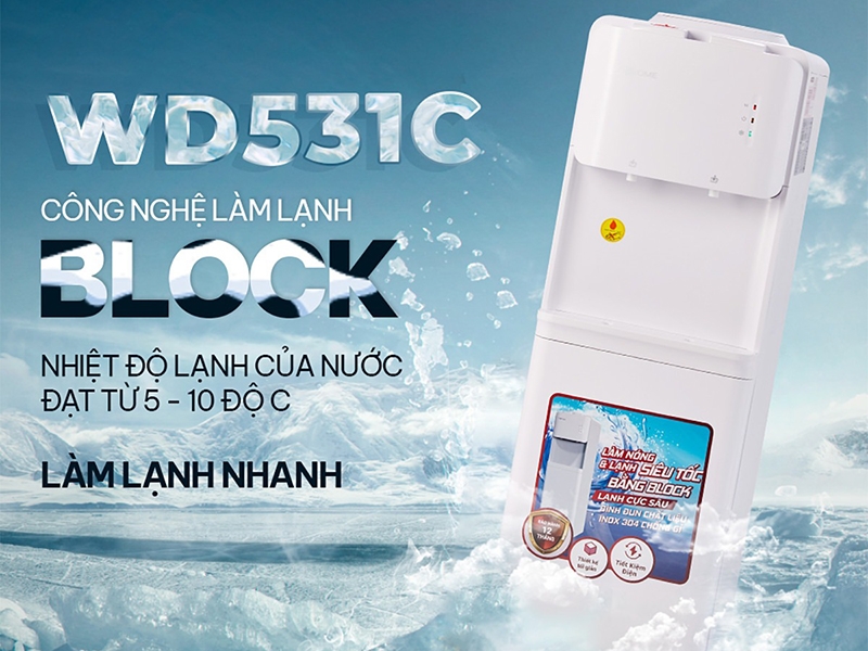 Cây nước nóng lạnh úp bình Fujihome WD531C (hình 2)
