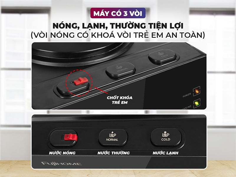 Cây nước nóng lạnh úp bình Fujihome WD61E (hình 10)