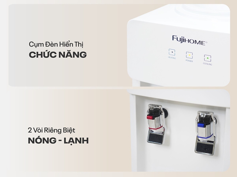 Cây nước nóng lạnh úp bình Fujihome WD676C (hình 8)