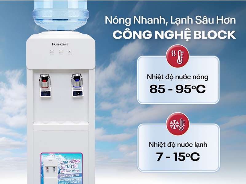 Cây nước nóng lạnh úp bình Fujihome WD676C (hình 5)