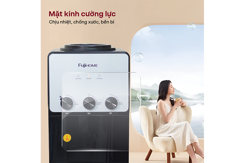 Cây nước nóng lạnh úp bình Fujihome WD677C (hình 3)