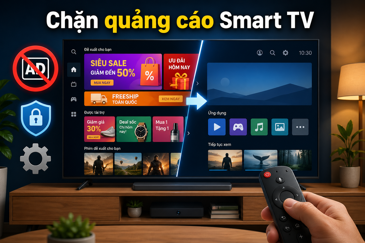 Có cách nào chặn quảng cáo trên Smart tivi không? Hướng dẫn cách làm giảm quảng cáo, nội dung gợi trên Smart tivi TV