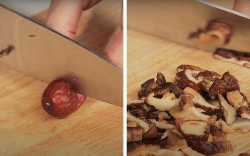 Sơ chế nguyên liệu nấu cháo bề bề táo đỏ