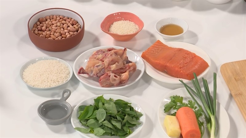 cháo cá hồi đậu phộng ảnh 12