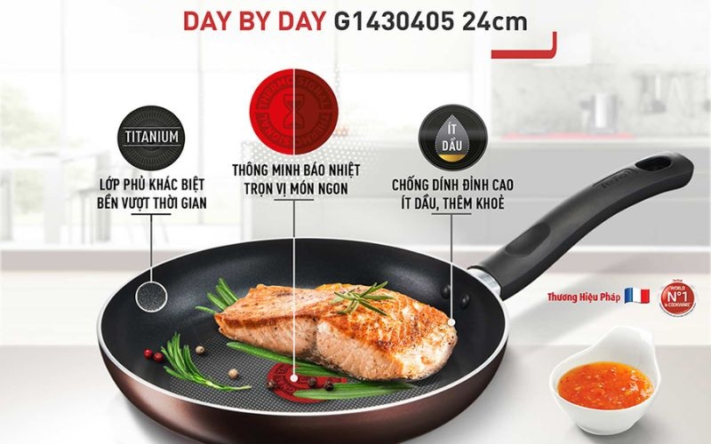 Chảo chống dính bếp từ Tefal Day By Day G1430405 24cm