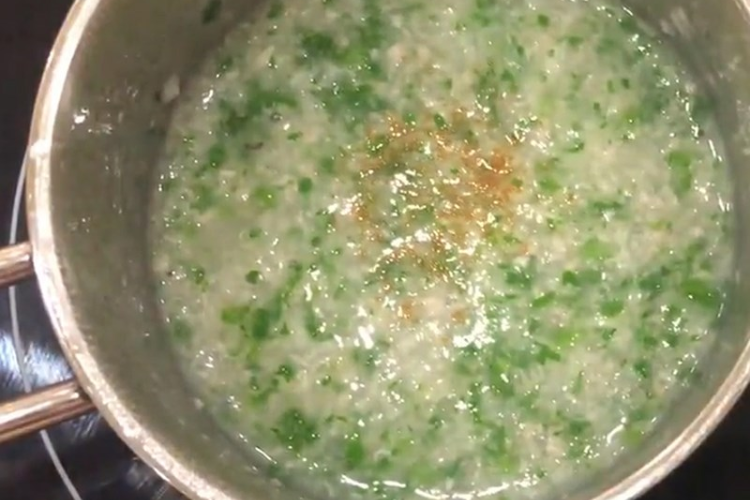 Cháo ếch rau mồng tơi hình 6