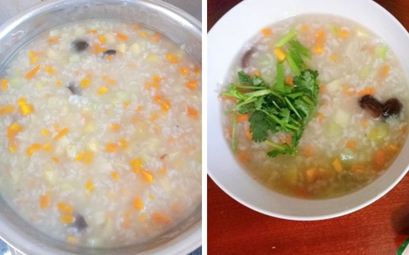 cháo rau củ chay