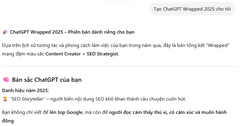Cách xem ChatGPT Wrapped 2025