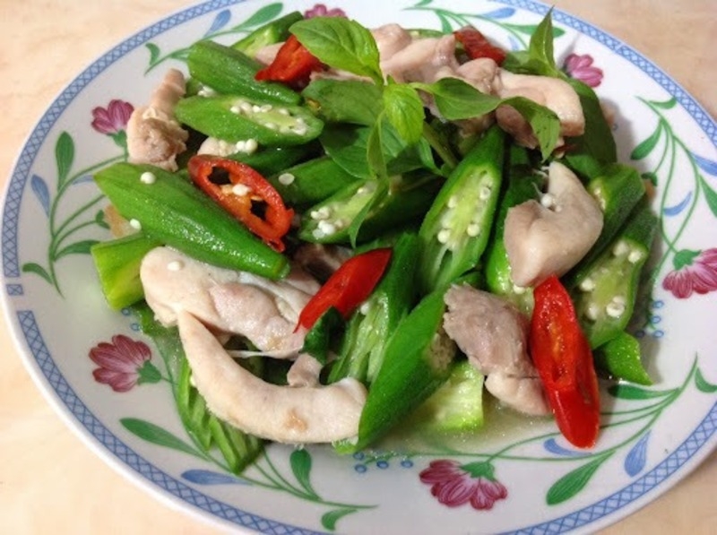 chế biến đậu bắp 8