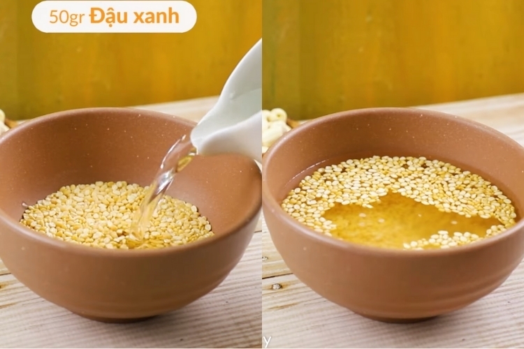 Bước 2: Quy trình ngâm đậu xanh