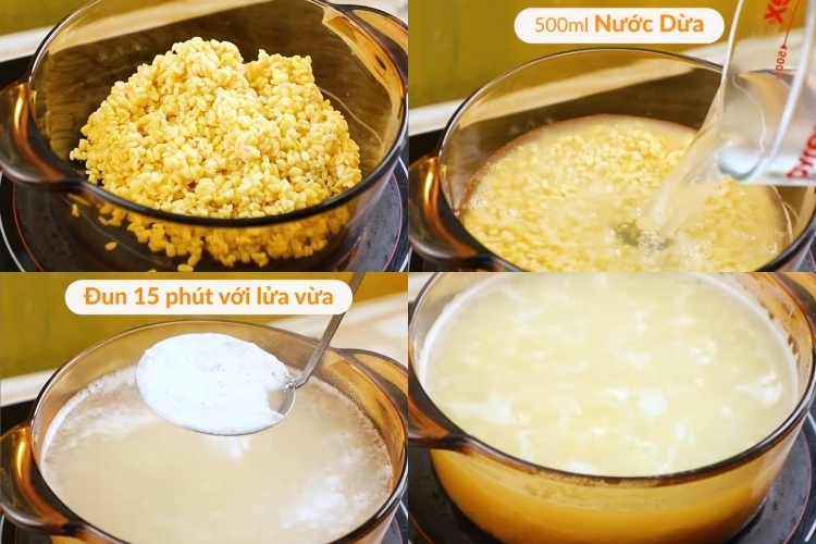 Bước 3: Nấu chín đậu xanh