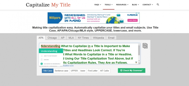 capitalize my title