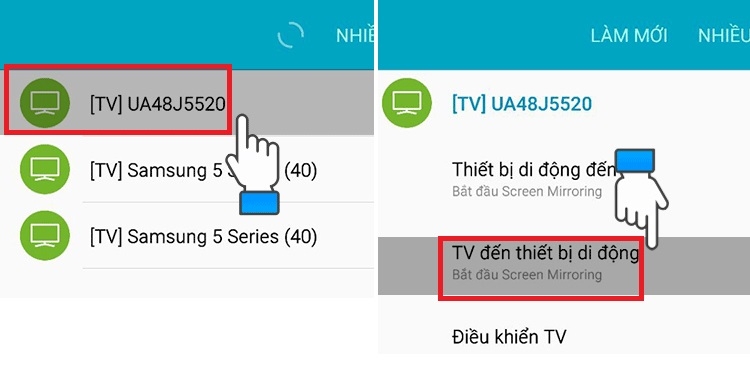 Chiếu m&agrave;n h&igrave;nh tivi Samsung xuống điện thoại (H&igrave;nh 5)
