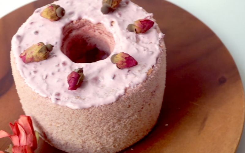 Bánh Chiffon trà hoa hồng