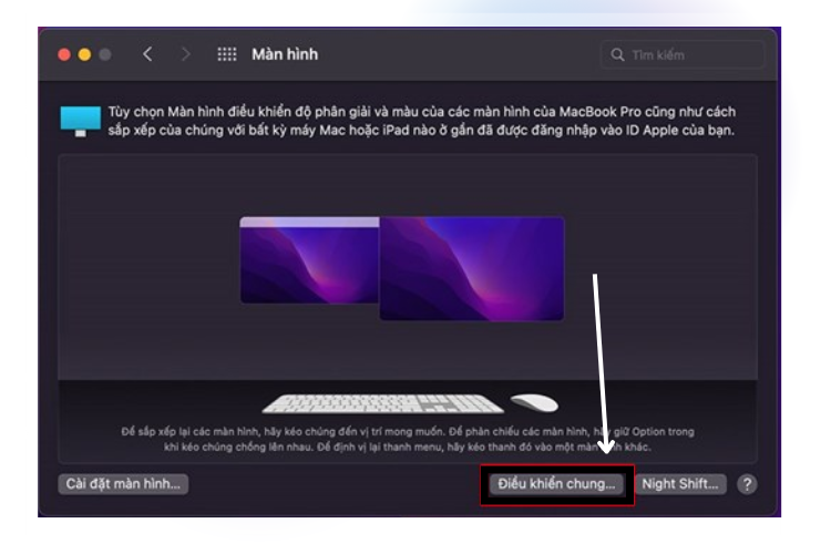 chỉnh tần số quét màn hình macbook 3