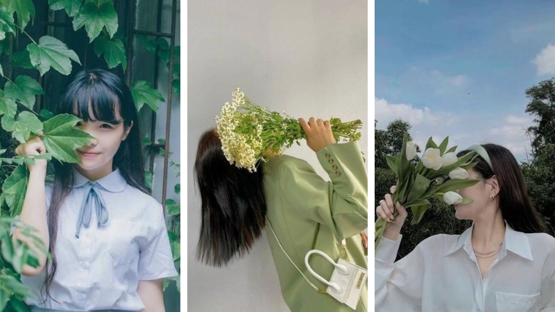 Chụp cùng hoa, chậu cây