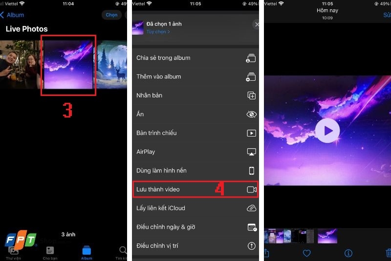Chuyển Live Photo thành video ảnh 3