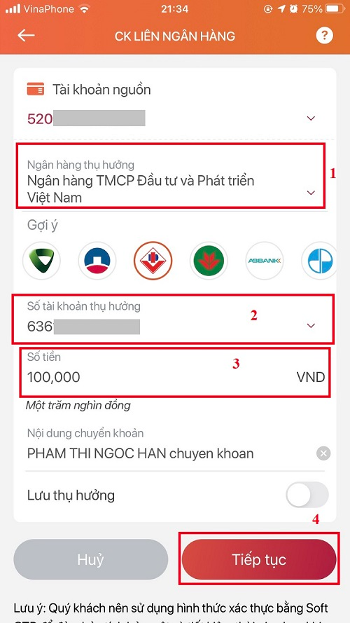 Chuyển tiền thành công nhưng không nhận được tiền Agribank - hình 4