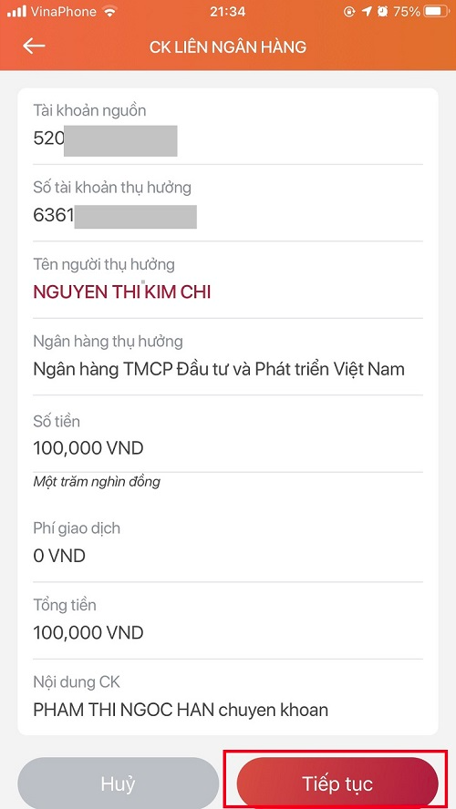 Chuyển tiền thành công nhưng không nhận được tiền Agribank - hình 5