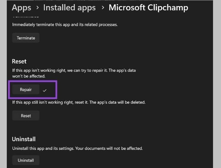 Clipchamp không hoạt động trên Windows 12