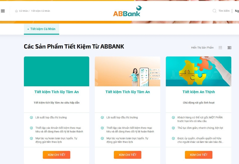 Lãi suất tiết kiệm tại quầy giao dịch ABBANK