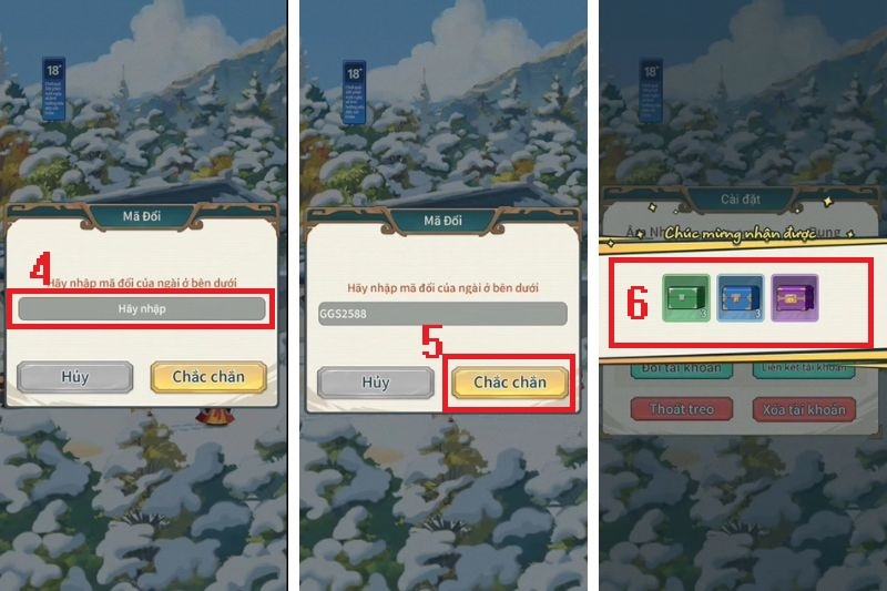 Tại đây, bạn hãy nhập chính xác code
