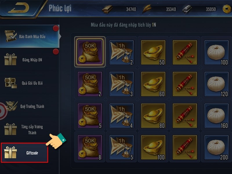 code Kiêu Hùng Tam Quốc Gzone 3
