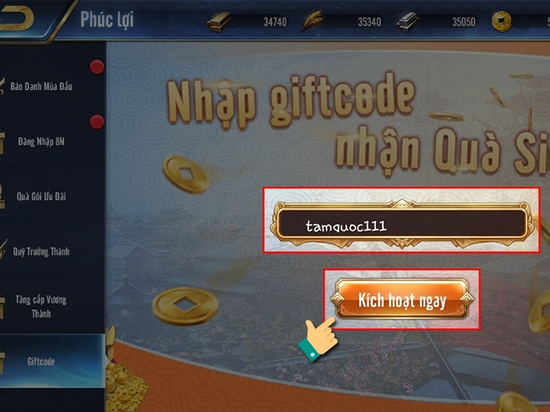 code Kiêu Hùng Tam Quốc Gzone 4