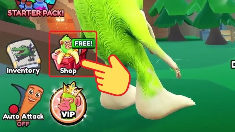 Nhấn vào biểu tượng "Shop!"