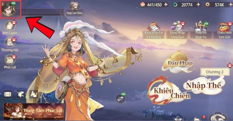 Bước 1: Đăng nhập game