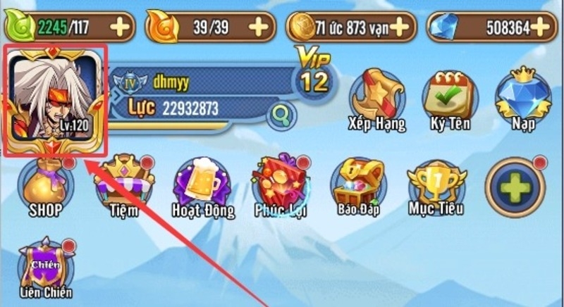 Các bước nhập code Manga Bá Cháy nhận quà bước 1