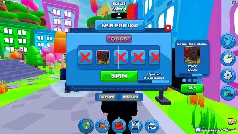 code Spin for free UGC hình 4