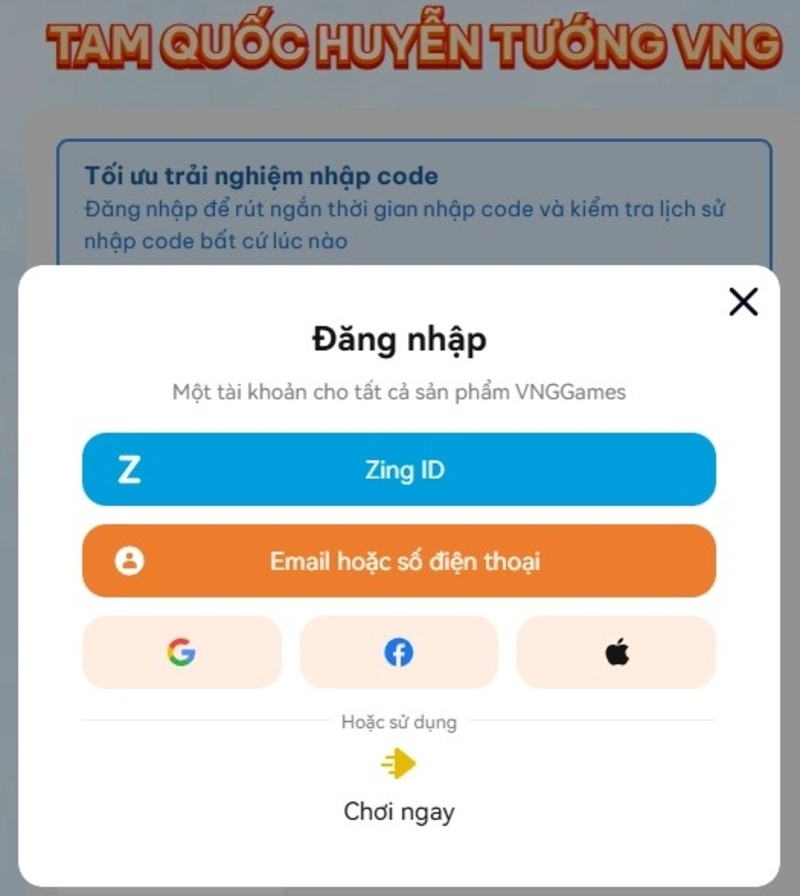 code Tam Quốc Huyễn Tướng VNG 4