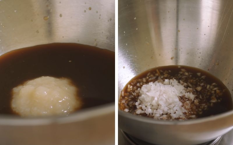 Pha nước sốt làm cơm bò bít tết kiểu Nhật