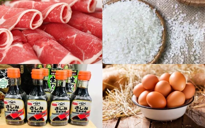 Chuẩn bị nguyên liệu cho món cơm bò Gyudon