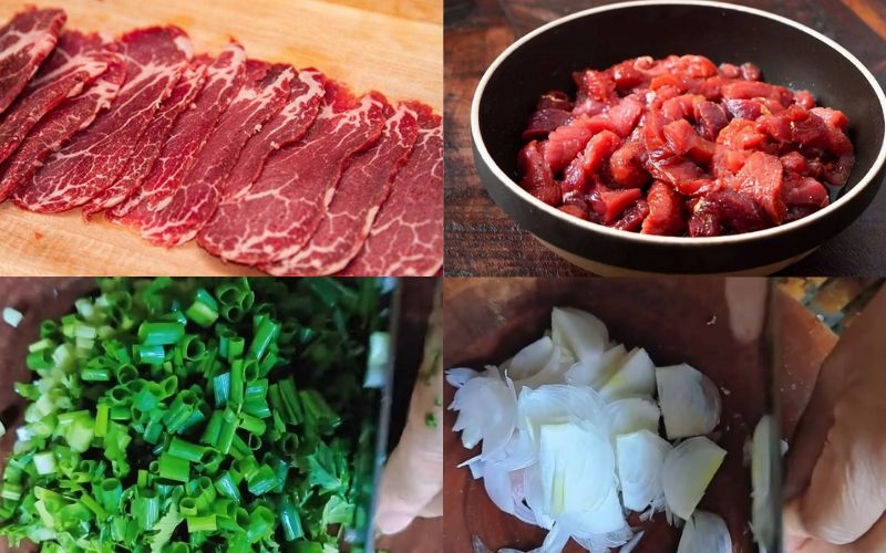 Sơ chế nguyên liệu cơm bò gyudon